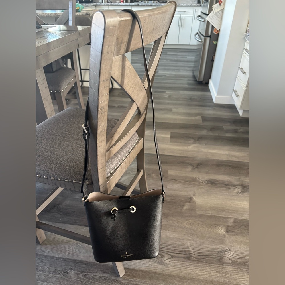 kate spade Black and Tan Crossbody Bucket Bag
